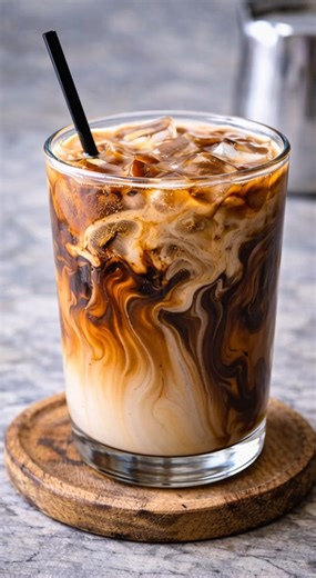 ☕ Iced Coffee | Creamy, bold, and perfectly swirled for slow mornings 🤎 There’s something so comforting about a tall glass of iced coffee — especially when it’s creamy, cold, and beautifully marbled with milk. This is my go-to homemade iced coffee when I want that coffeehouse feel without leaving the kitchen. It’s smooth, refreshing, and easy to customize just the way you like it. Strong coffee, plenty of ice, and a splash of cream or sweetener swirling together… it’s simple, but it hits every 
