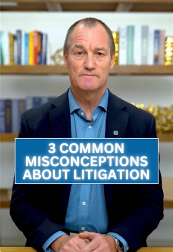 Litigation is often misunderstood, and these three common misconceptions can lead to surprises during the process! 1- It takes time: Trials aren’t quick—often lasting 12–18 months, and appeals can add another year. Patience is key. 2-You can’t ask a judge to dismiss a case: You can’t just call a judge to dismiss a case, even if you’re sure you’re right. Litigation follows strict procedures. 3- It’s not static: Litigation is fluid, requiring strategies to adapt as circumstances evolve. Understand
