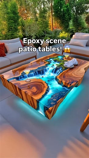 Inspiring Designs on Instagram: "Absolutely in love with these epoxy scene patio tables! 🤯👏"