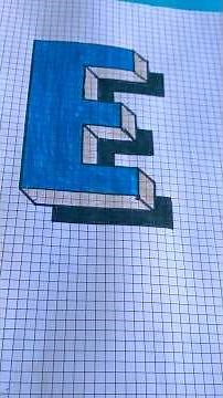 Easy letter E 3D drawing