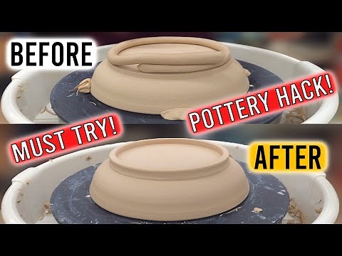 Must See Ceramic Trimming Hack!! || Attach a Coil to Create a Foot.
