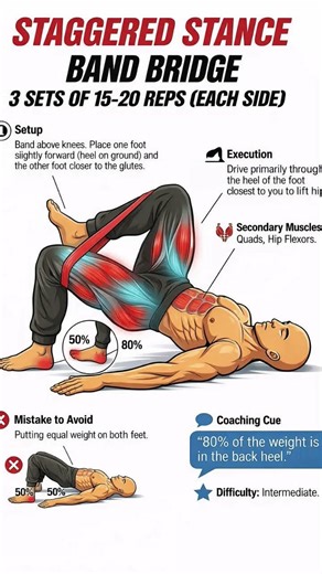 Staggered Stance Band Bridge