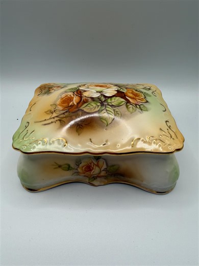 Antique RS Prussia Rose Dresser Box Porcelain Vanity - Etsy