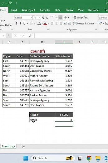 Master COUNTIFS in Excel | Multi-Condition Counting Made Easy | 40Sec