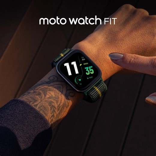 17K views · 34 reactions | Finally, a smartwatch that makes a fashion statement! Introducing moto watch fit, featuring a bright 1.9" OLED display to effortlessly interact with your stats and activities. Learn more: https://bit.ly/4iFaHmT | Motorola | Facebook