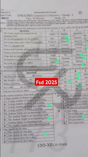 12th class English first time paper faisalabad board|2nd year English paper 2025 faisalabad board