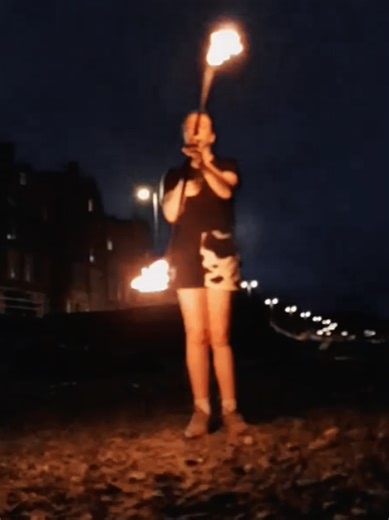 🤍 first time fire spinning 🤍 #firespinning #fire #firestaff #flowart