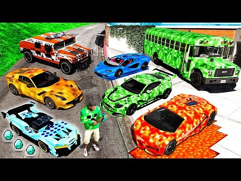 Collecting MINECRAFT CARS in GTA 5!