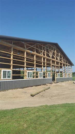 Massive Equine Pole Barn Build in Illinois #construction #barn #polebarn #horse #shorts