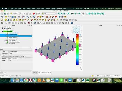 Freecad RCC Slab Design - Paraview Python LibreCalc