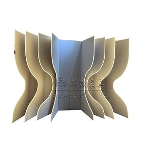 [Hot Item] Flower Shape Acrylic PVC 3D Stage Backdrop Wedding Party White LED Backdrop