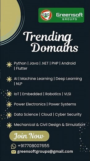 Final Year Projects 2025 | IEEE & Real-Time Projects | Greensoft Groups