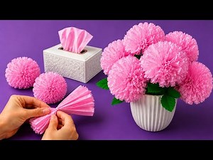 Turn Tissue Paper Into Beautiful Flowers 🪻DIY Step by Step Easy Tutorial