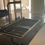 Kitchen Sink Undermount 33 x 22 inch, 304 Stainless Steel with Digital Display Waterfall Faucet,Workstation Deep Single Bowl Smart Sinks Kitchen