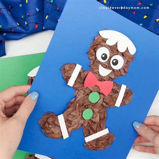 210K views · 2.8K reactions | 癩 Tissue Paper Gingerbread Man Craft ✂️ Get the template on the blog | Simple Everyday Mom | Facebook