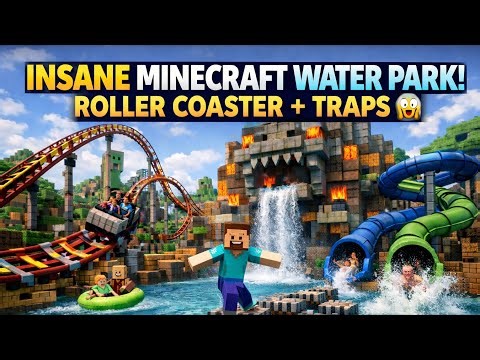 ULTIMATE Minecraft Roller Coaster + Water Slide TRAP Build! 😱 #minecraft #viral #live