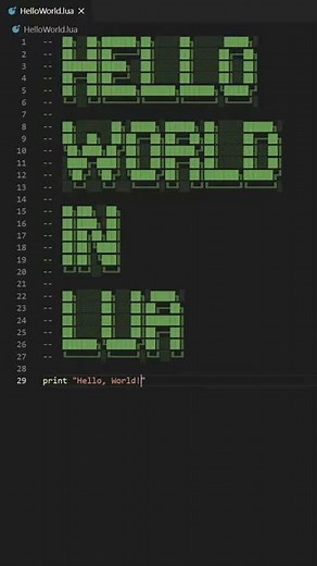 Hello World in Lua #Shorts
