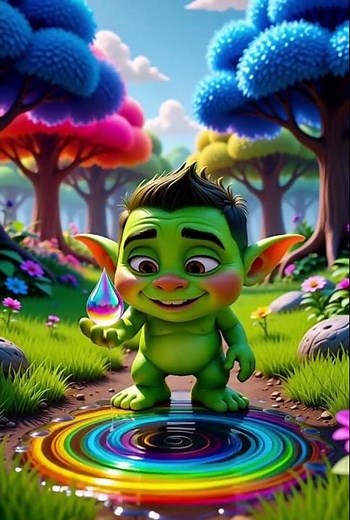 💧 Goblin Finds Magic Rain! Rainbow Color Explosion in Forest