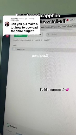 Replying to @── ⋆⋅☆⋅⋆ ── how to get sapphire plugin💕 #aehelper3 #aftereffects #sapphire #plugin