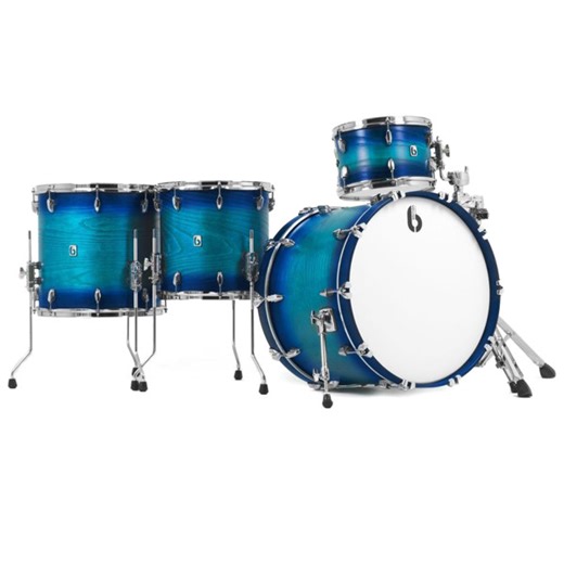 Trommesett British Drum Co. Legend Maple Satin Rock Kit 22 Shell Pack LEG-MBX-22-RK-FIB, 22, Fistral Blue
