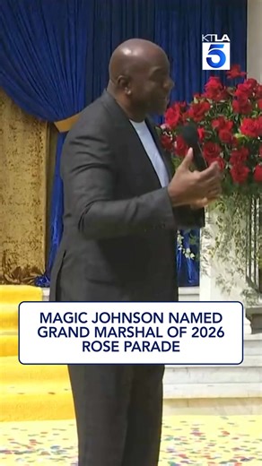 136K views · 7.8K reactions | NBA and Los Angeles Lakers legend Magic Johnson was named the grand marshal of the 2026 Tournament of Roses parade in Pasadena on Wednesday. The 66-year-old three-time NBA MVP, generally regarded as the greatest point guard of all time, will take on the honor. It’s the perfect fit, seeing as the parade’s 2026 theme is “The Magic in Team Work." For more info head here: https://tinyurl.com/3wfdtspk | KTLA 5 Morning News | Facebook