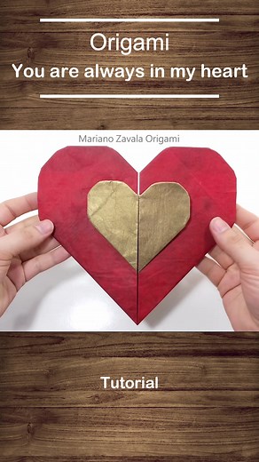 Origami Double Heart ❤️ Full Tutorial on my YouTube: Mariano Zavala Origami #artist #origami #heart #craft