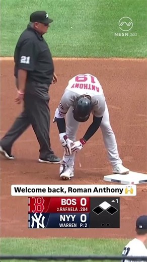 Roman Anthony Hits a Double in First AB Back 🔥 #redsox #mlb