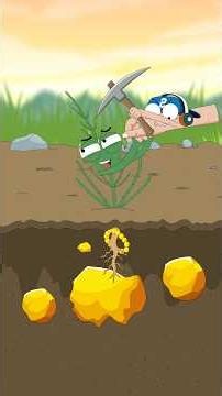 I heard this grass grows where there is gold, so I dug for it all day.#shorts