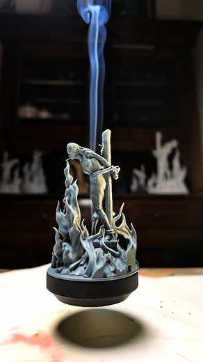 31K views · 2.8K reactions | This mini resin version levitates and gently spins using a magnetic base — no tricks, just pure physics. The smoke in the video comes from a nearby incense cone (the sculpture is not an incense burner) — just adding a little extra vibe to the display. For more info drop me a DM  Size: 5.5 × 9 cm 鱗 Base holds up to 500g  Shipping included | Marco Melgrati | Facebook