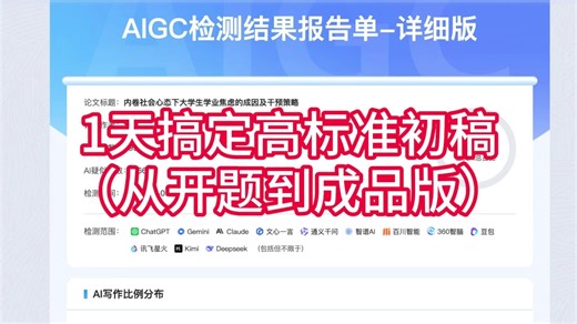 如何使用开题报告配合豆包、织网和PaperTT一天时间高质量完成毕业论文初稿？
