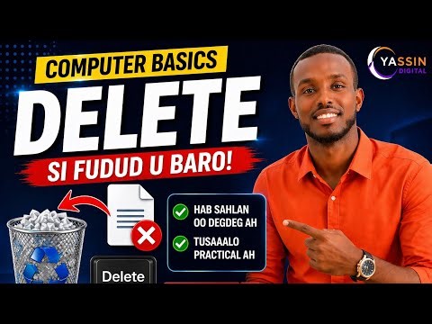 How to Delete Files on Windows (Lesson 9) | Computer Basics Somali | Delete & Recycle Bin