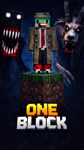 VIVENDO NO ONE BLOCK MAIS ASSUSTADOR DO MINECRAFT!! #shorts #minecraft #minecraftshorts #humor