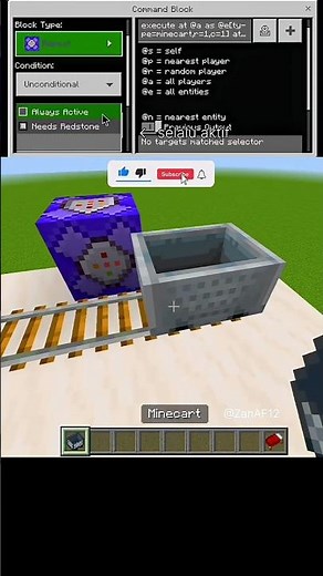 Minecart Minecraft #MCPE #minecraftshorts #mctutorial
