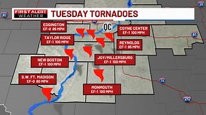 Confirmed Tornadoes from the NWS Quad Cities. Further surveys in the days ahead. More details at this link: https://partnerservices.nws.noaa.gov/products/fe21e0166627ca0b22cc2d0a3f02406f | KWQC Erik Maitland