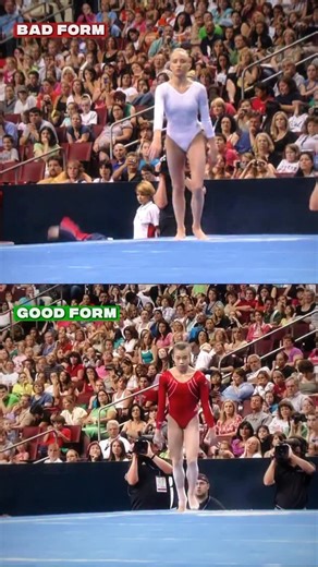 🔴 BAD FORM vs. GOOD FORM 🟢 Double Front Tuck (E): - Flexed feet — 0.1 deduction - Knee separation (larger than shoulder width) — 0.3 deduction #gymnastics | Sporteverywhere