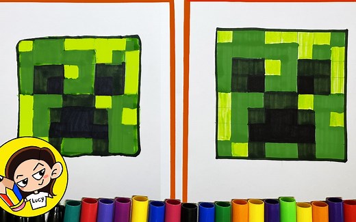 如何画我的世界里的苦力怕|How To Draw A Creeper Face|MINECRAFT|Easy Draw|简笔画|2022|