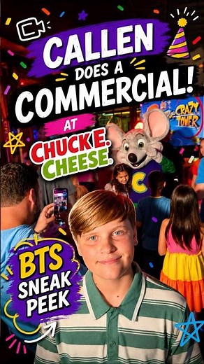 Kid Does a Chuck E. Cheese Commercial! 🎬🍕 #Shorts