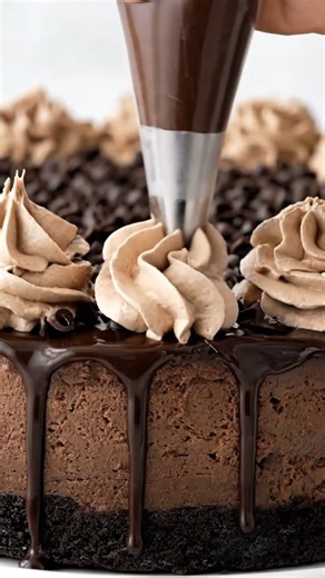 Chocolate Fudge Cheesecake 🍫 This chocolate fudge cheesecake is the kind of dessert I pull out when I really want to impress without saying a word. Thick, creamy, deeply chocolatey, with that dark cookie crust and glossy ganache dripping down the sides… it disappears fast in my kitchen. I love making this around Valentine’s Day because it feels extra special, but honestly, it’s perfect for any cozy weekend when you want a bakery-style homemade dessert. Save this one or tag a friend who would lo