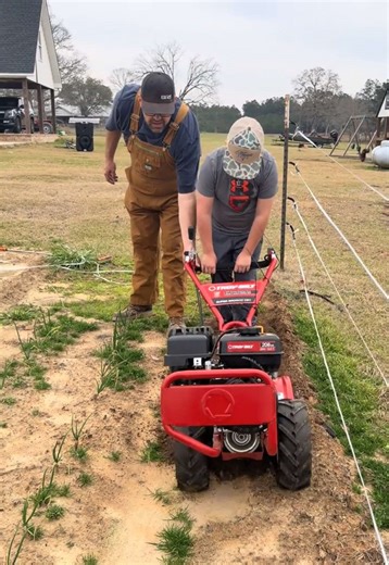 Colton learning how to use the tiller. #garden #gardentok #fyp #homestead #countrylife