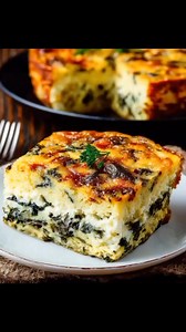 Spinach & Feta Egg Casserole 🥬🧀 A light, fluffy, and savory baked egg dish—perfect for breakfast, brunch, or meal prep! ⸻ Ingredients • Large eggs – 8 • Fresh spinach, chopped – 4 cups (120 g) • Feta cheese, crumbled – 1 cup (150 g) • Milk or half-and-half – ¾ cup (180 ml) • Olive oil or butter – 1 tbsp • Onion, finely chopped – ½ cup (optional) • Garlic, minced – 1 clove (optional) • Salt – ½ tsp • Black pepper – ¼ tsp • Nutmeg or paprika – a pinch (optional) ⸻ Instructions 1. Preheat oven to
