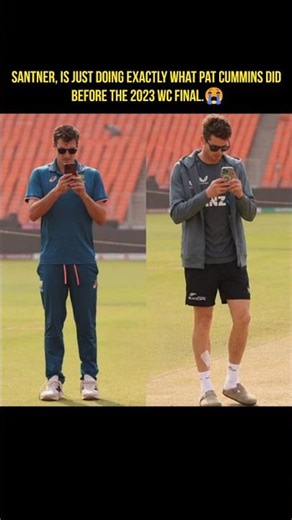 Santner, is just doing exactly what Pat Cummins did before the 2023 WC Final.😭 #t20worldcup