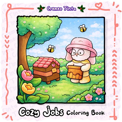 Cozy Jobs Coloring Book | 40 Cute Animal Work Scenes   5 Free Coloring Pages, Cozy Professions, Relaxing Adult Coloring, Printable PDF   PNG - Etsy