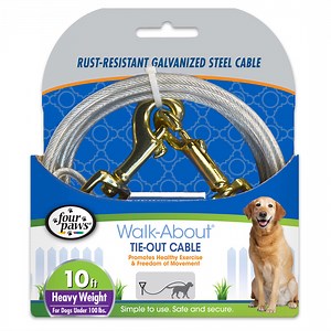 Four Paws Heavy Weight Dog Tie Out Cable Silver 10 Foot (1 Count)