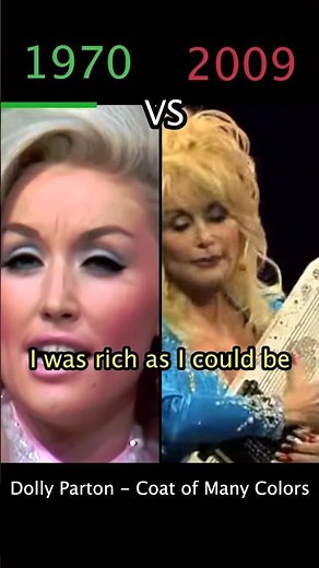Dolly Parton - Coat of Many Colors Live (1970 VS 2009) #versus #music #DollyParton