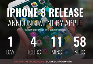 Who's ready for the big announcement tomorrow? 😬 Click the link👇👇 to see the LIVE countdown 🕒 YourCountdown.To/iPhone-8 | YourCountdown.To