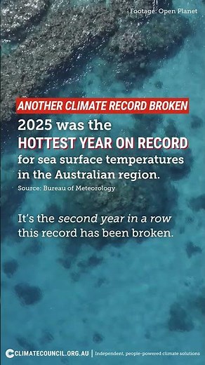 2025 was the hottest year on record for sea surface temperatures in the Australian region