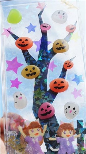 暗闇で光る！ハロウィンツリー🎃Glowing Halloween Tree#ハンドメイド #100均#ハロウィン