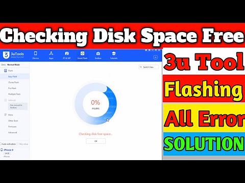 checking disk free space 3utools || checking disk free Error || 3utools flashing error || All Error