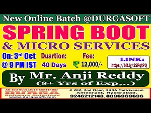SPRING BOOT & MICRO SERVICES Online Training @ DURGASOFT