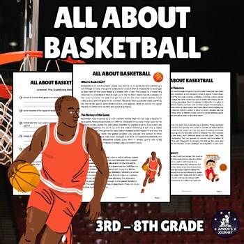 Basketball Reading Comprehension | Informational Worksheet | Grades 3 - 8